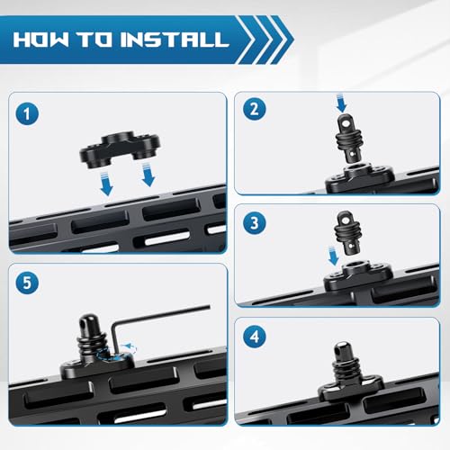 Image of QD Sling Swivel Stud for QD Sling Mount, Heavy Duty Steel Quick Detach Sling with Button