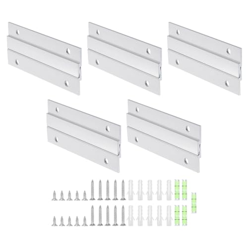 Image of uxcell 10 Pair French Cleat Picture Hanger, 4 Inch Heavy Duty Aluminum Z Bar Clip Interlocking Wall Mounting Bracket Hanger Kit for Hanging Mirror Picture Shelf