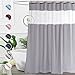 UFRIDAY Shower Curtain Grey and White 72 x 72 Inch, Fabric Shower Curtain