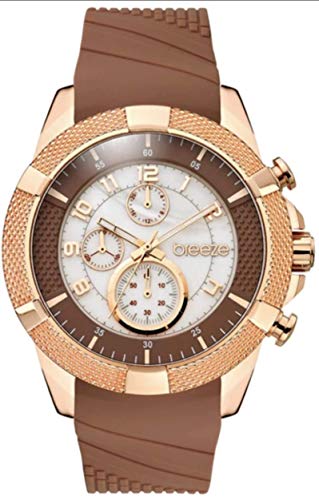 Breeze 110521.3 Reloj de Cuarzo con cronógrafo y Correa de Silicona marrón para Mujer