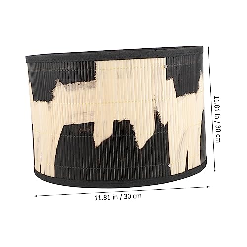 Image of Bamboo Drum Lamp Shade Decorative Printed Lamp for Pendant Light for Restaurant Lighting and Home Decor Stylish Accent