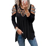 T Shirt Abendkleid Kurz Tank Top Damen Damenpullover Kaschmirpullover Damen Halloween Kleid T Shirt Frauen Partner Pullover Bundeswehr T-Shirt Sport Shirts FüR Damen(Schwarz #2,5XL)