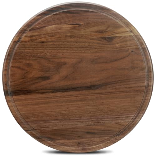 Tabla de cortar redonda de madera nogales 14" miniatura 1