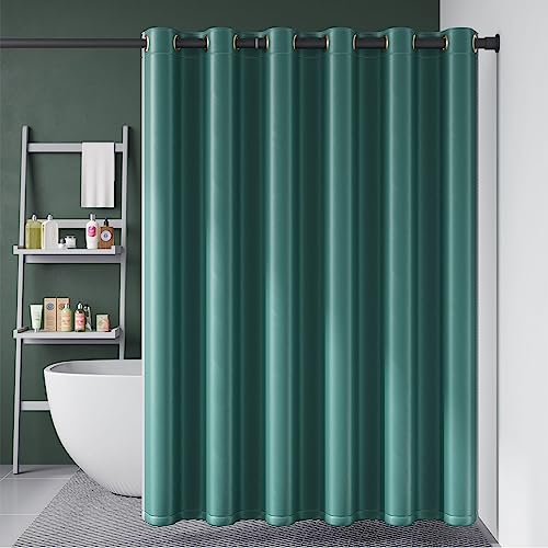 Bathroom Shower Curtain,Fabric modern bathroom, bathroom shower curtain, shower curtain set, long shower curtain, shower curtain set with retractable rod, suitable for bathroom, bath room(Green,150*18