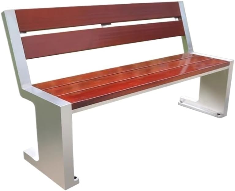 Outdoor Bench Park Outdoor Double Chair, Wooden Backrest Bench, Steel Garden Patio Lounge Seat Park Garden Bench(Medium)