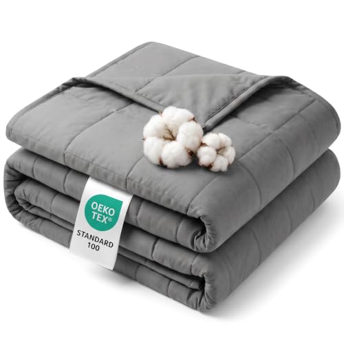 Image of Smart Queen Weighted Blanket for Adults, Full Size 48x72, 15lbs, Soft Heavy Blanket Machine Washable for Fall, Bedding &Napping with Premium Glass Beads (48x72 | 15lbs Grey)