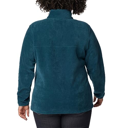 Image of Columbia Womens Benton Springs Half Snap II Pull Over Fleece Jacket, Dark Stone /Canoe /Vintage Blue, 3X