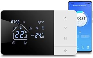 For Tuya Wifi Thermostat Support Battery&USB Power, Weekly Programmable Thermostat for Gas Boilers Heating Cooling with Di…