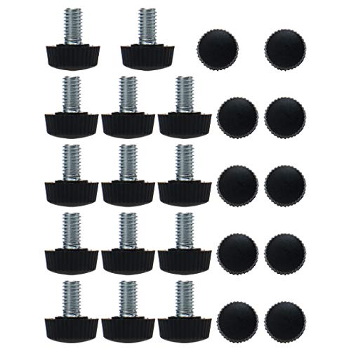 Sourcingmap M6 x 10 x 16mm Leveling Feet Adjustable Leveler Floor Protector for House Furniture Cabinet Chair Leg 24 Pack