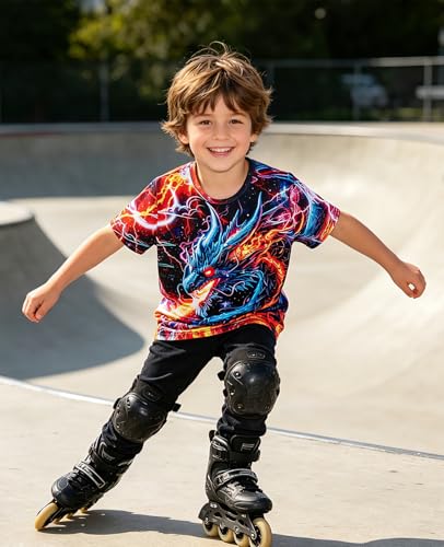 Image of uideazone Tshirts for Boys Kids Short Sleeve T-Shirt 3D Graphic Tee Shirts Tops Clothes 4-16 Years