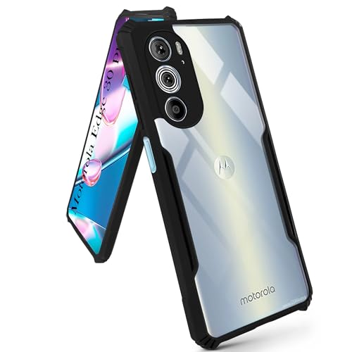 Image of Jkobi Back Cover Case for Motorola Moto Edge 30 Pro (Shockproof with Polycarbonate Clear Panel | Professional Black)