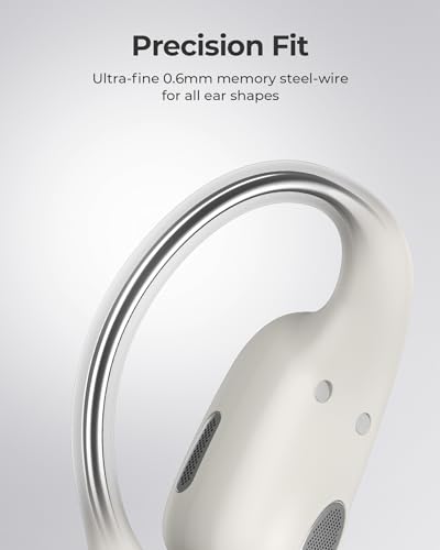 Image of Lytmi CozyFit Open Ear Headphones, 0.23oz Ultra-Light Comfortable Wireless Earbuds, 0.6mm Thinnest Earhooks, Bluetooth 5.4, Clear Audio, 30 HRS Playtime, IPX5 Waterproof Earphones with Mic-White