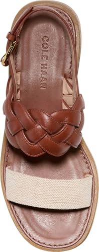 Cole Haan Cole Haan Women's Cressida Lug Sandals, Natural Canvas/Cuoio Leather, 10.5-B US