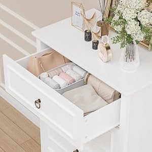HOSTACK 6 Drawer White Dresser, 52" Tall Dresser, Vertical Dresser, Modern Farmhouse Chest of Drawers, Wood Closet Dresser Storage Dresser Chest for Living Room, Hallway, Entryway HOSTACK 6 Drawer White Dresser 52 Tall Dresser Vertical Dresser Modern Farmhouse Chest of Drawers Wood Closet Dresser Storage Dresser Chest for Living Room Hallway Entryway