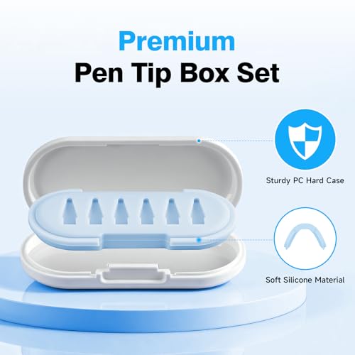 Image of 2026 Upgraded 6 Pack Apple Pencil Tips Replacement Accessories for Apple Pencil Pro /1st Gen /2nd Gen /USB-C, Apple Pen Writing Tips, Metal Drawing Tips (Blue)