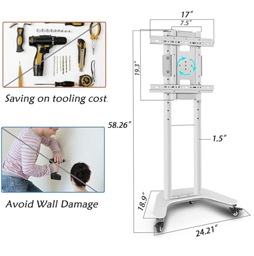 Soporte móvil para TV de piso para 32-60 pulgadas miniatura 4
