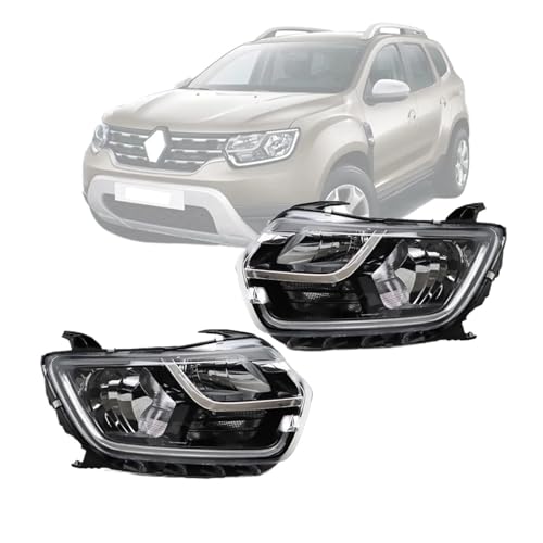 TAIZEISHAIGE Right Left or Set Front Headlight Compatible With Dacia Duster 2018-2021 and Waterproof Automobile Spare Parts 260101133R-260609367R(Left Right Set)