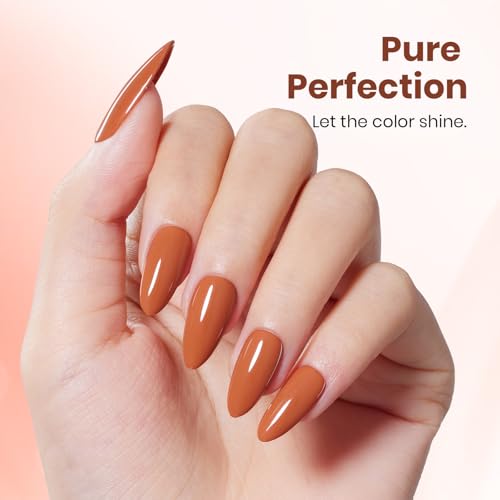 Image of Beetles Orange Gel Nail Polish - 1Pcs 15ml Dark Orange Color Soak Off Gel Polish Nail Art Manicure Salon DIY Uv Lamp Fall Nail Design Decoration at Home