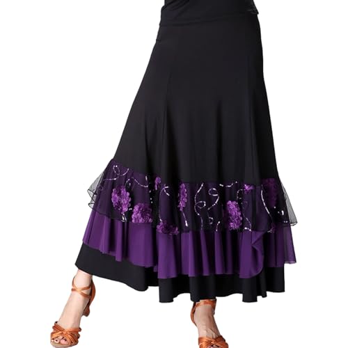 Jupe de danse de salon à broderie florale : sublimez vos performances de scène espagnole