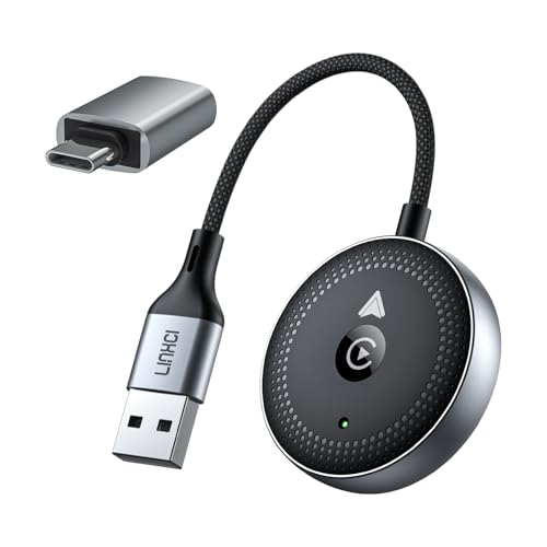 Image of Wireless Apple CarPlay Adapter, Fast & Stable Wireless Connection, Plug & Play USB Dongle, Auto Reconnect, Lag-Free Performance, Compatible with Factory CarPlay Cars