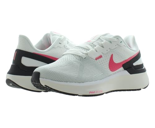 Image of Nike Air Zoom Structure 25 Unisex Shoes Size 6, Color: White /Black /Aster Pink-White Alpha
