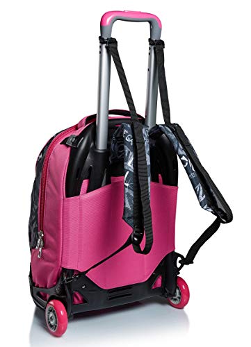 Sac à dos à roulettes Seven New Tech Keep Flag rose pour l école