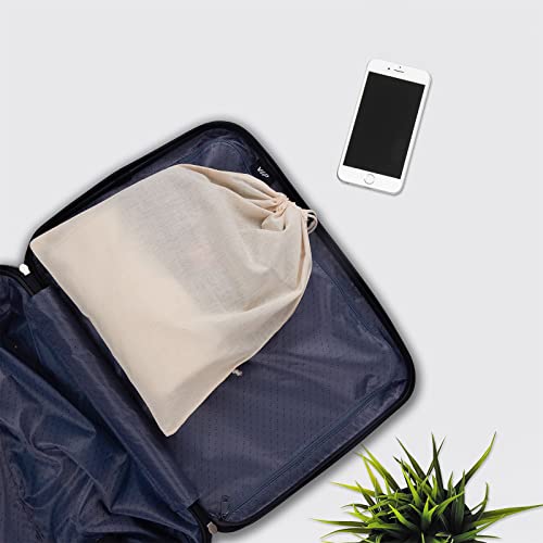 Image of Shoe Bags for Travel & Storage | Sturdy, Washable Reusable Cotton Shoe Covers for Footwear, toiletries & Toys | Ideal for Travel, Closet & Gym (Pack of 6)