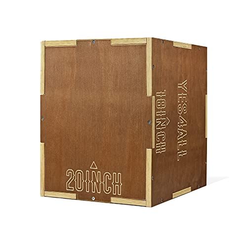 Image of Yes4All Plyo Box, 3-in-1 Wooden Box Jump for Home Gym, Lunges, Squats, Dips