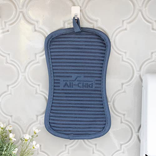 Silicone Pot Holders For Kitchen, 100% Cotton, Heat-Resistant Up To 500 Degrees, 2 Pack Cornflower All-Clad Textiles #TOP4
