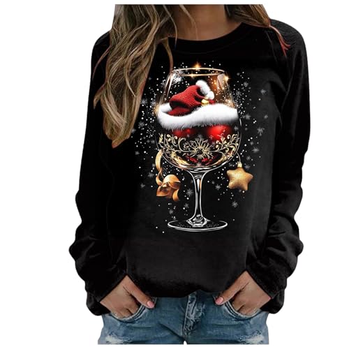Ladies Long Sleeve Hoody Casual Holiday Outfit Multi Season Long Sleeve Sweatshirts Cosy Relaxed Tops for Office Work and Leisure