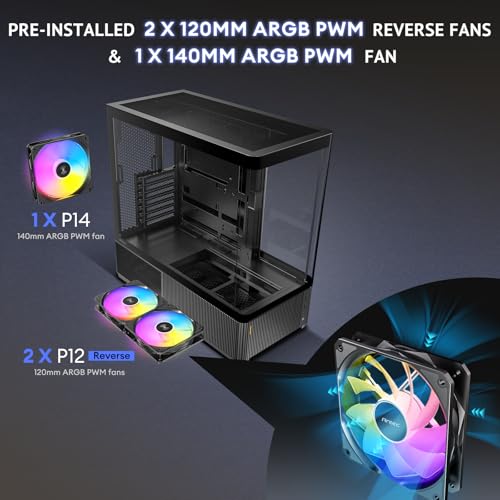 Image of Antec C6 Curve ARGB Mid-Tower ATX PC Case, 3 ARGB PWM Fans