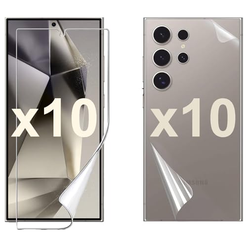 Film protecteur PET haut de gamme pour Samsung Galaxy S24 Ultra face avant et arrière vrac