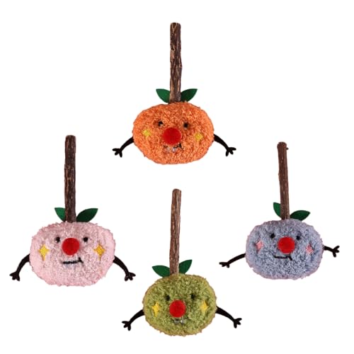 4pcs猫噛むぬいぐるみのおもちゃの歯粉砕子猫の漫画の面白い安全な遊びと口頭ケアマシン洗えるおもちゃ