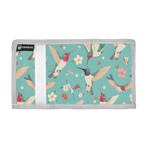 KLL Humming Bird Summer Trifold Mens Slim Wallet for Male Minimalistic Colorful fold Wallet with Lanyard2