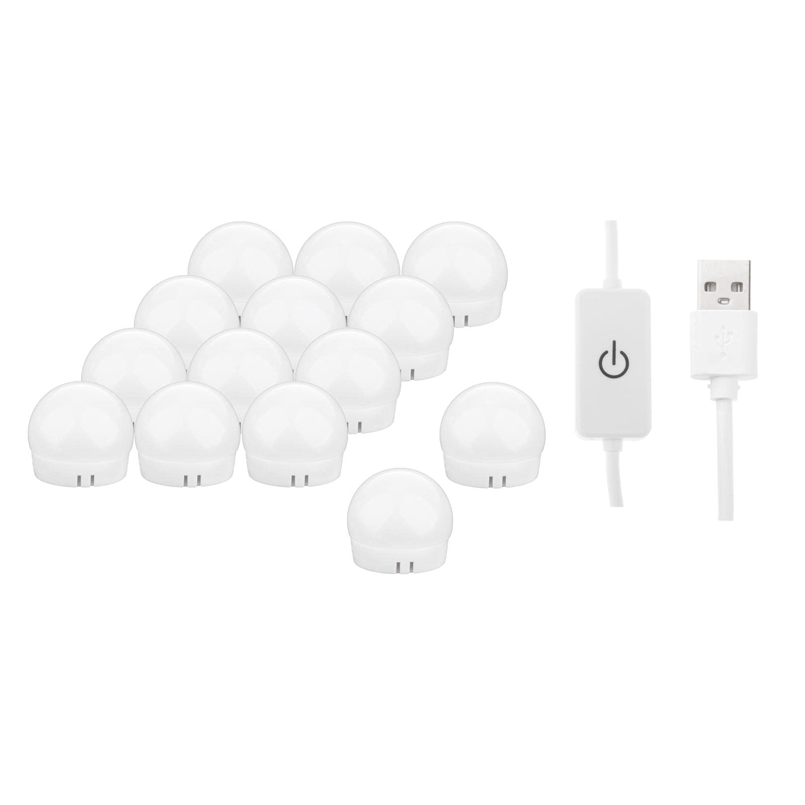 JAZZY PEARLS Hollywood Style LED Vanity Mirror Lights for Makeup 14 Bulbs White Light