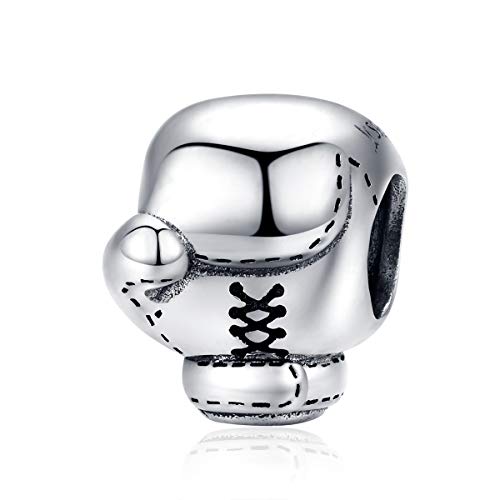 Perles métalliques boxe argent 925 breloque originale sport pour bracelet