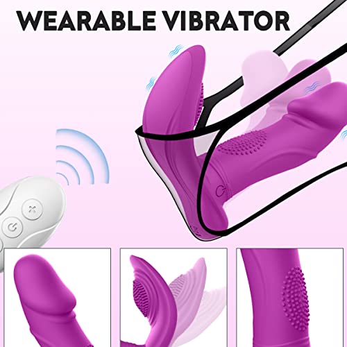 Wiggling Wearable Vibrator Mimic Finger - Sexy Slave Sam Quiet Panty Vibrator With Remote, 3 Wiggling & 7 Vibration G Spot Vibrator, Sex Toys For Women(Purple) #TOP2