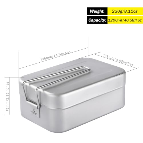 Boîte à déjeuner bento en titane légère pour éviter la vaisselle lourde