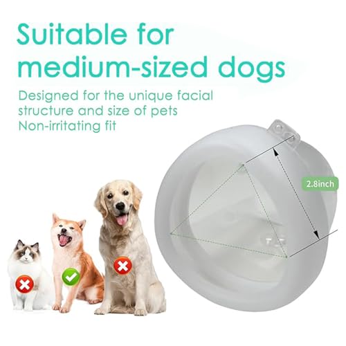 STARSUM Dog Nebulizer Lying Cup and Inhaler Mask,White Pet Oxygen Mask, Suitable for Medium-Sized Dogs (Nebulizer Unit Not Included) M
