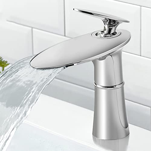 Robinet cascade en laiton chromé pour lavabo chic de salle de bain
