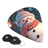 Lot de 6 médiators en forme de bonhomme de neige pour guitare et ukulélé (0,46 mm/0,71 mm/0,96 mm)