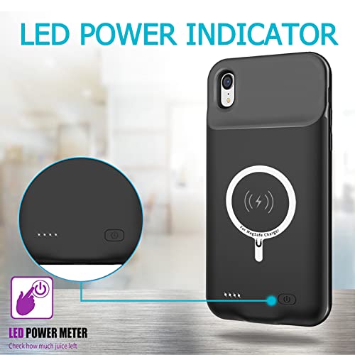 Jbubn Battery Case For Iphone Xr, Newest 10000Mah High Capacity Rechargeable Portable Protective Extended Charger Case Wireless Charging Compatible With Iphone Xr thumb #2