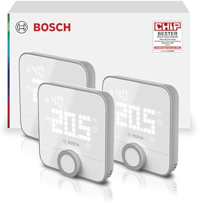 Bosch Smart Home Raumthermostat II für kabelgebundener Heizsysteme, 230 V, kompatibel mit Google Assistant und Alexa, 3er Set
