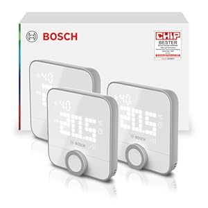 Bosch Smart Home Raumthermostat II für kabelgebundener Heizsysteme, 230 V, kompatibel mit Google Assistant und Alexa, 3er Set