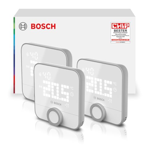 Bosch Smart Home Raumthermostat II für kabelgebundener Heizsysteme, 230 V, kompatibel mit Google Assistant und Alexa, 3er Set