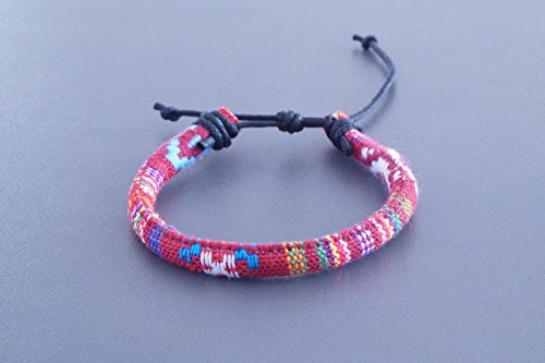 Made by Nami Bracelet surfeur cool. Réglable en continu pour dames et Messieurs multi rouge