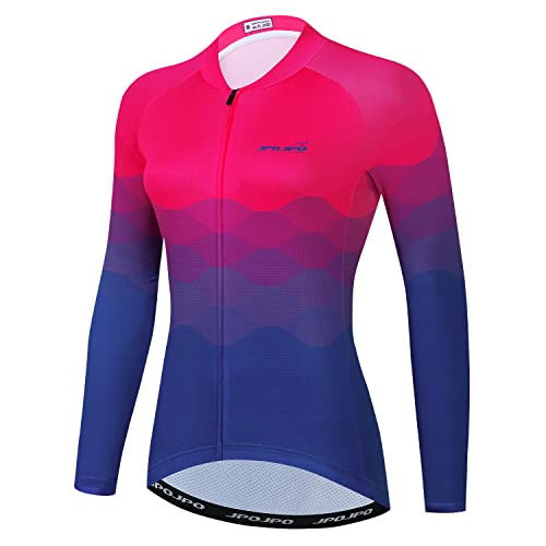 HimyBB Women Cycling Jersey Pro Team Long Sleeve Bike Shirt Tops UPF 50+ Sun Protection XXL