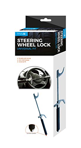 Simply SWL100 - Bloqueo de volante resistente, gancho ajustable para proteger tu vehículo contra robos