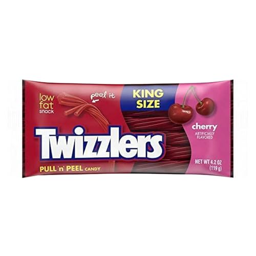 Twizzlers Pull 'n' Peel Cherry flavoured American Candy, 119g Bag