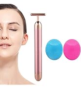 Beauty Bar Rose Gold Facial Massager for Skin Care Electric T-Shape Tools Face Lifting and Firmin...